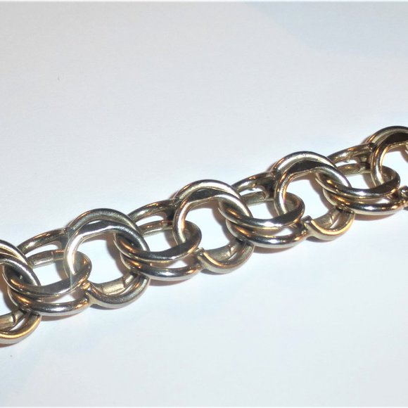 GOLD Fill BRACELET Handcrafted 4 Tomme Copper Woman's Vintage Link Bracelet - Picture 9 of 12